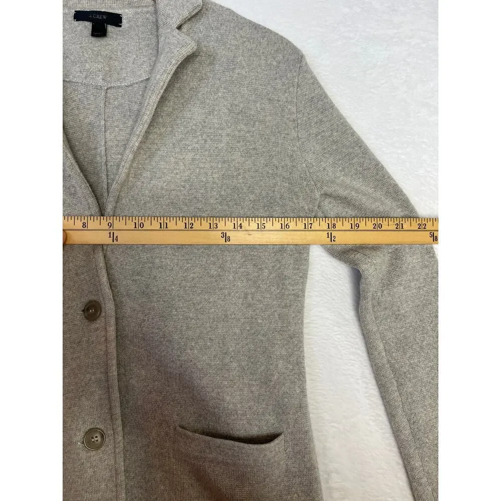 J. Crew Black Label 100% Merino Wool Gray Sweater Blazer Career Preppy sz XXS